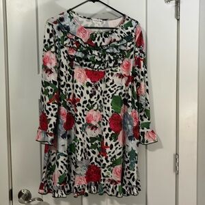 Nuggles leopard floral Taylor top 2x